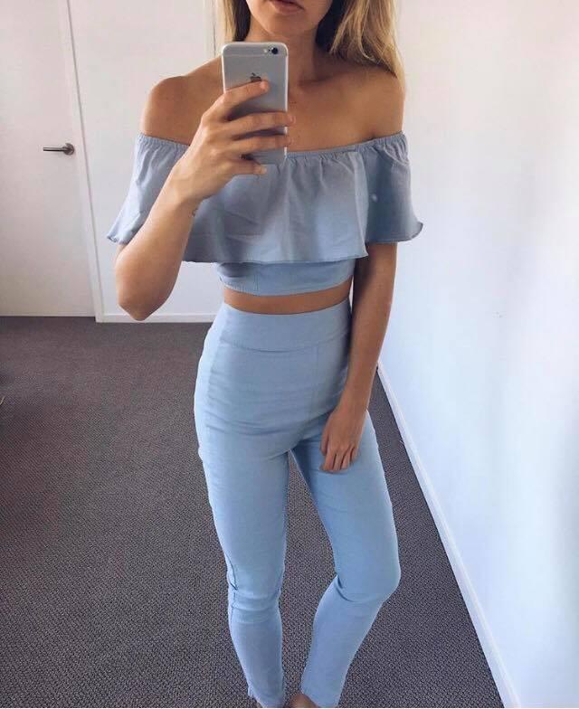 Baby Blue Top and Pant Set - Image 1