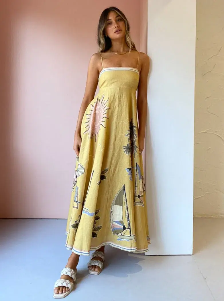 Alemais Sunset Shades Sundress Yellow Size 6 - Image 4