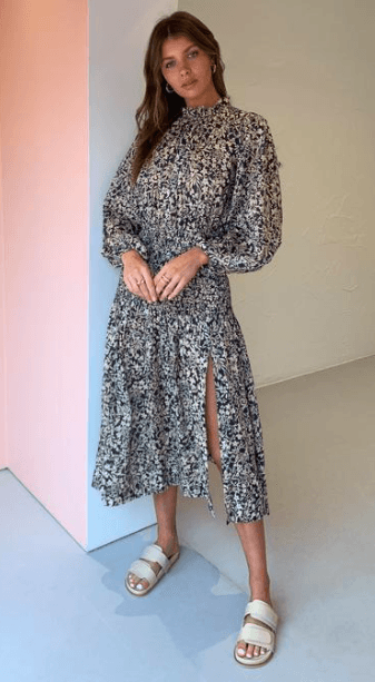 Bec & Bridge Emmanuelle Long Sleeve Midi Dress Print Size 12 - Image 2