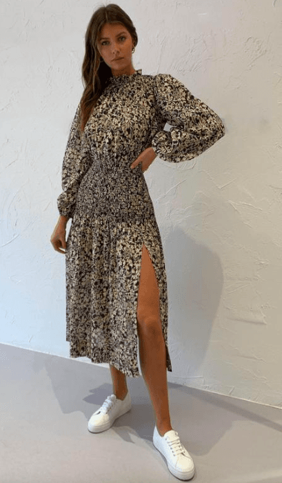 Bec & Bridge Emmanuelle Long Sleeve Midi Dress Print Size 12 - Image 3