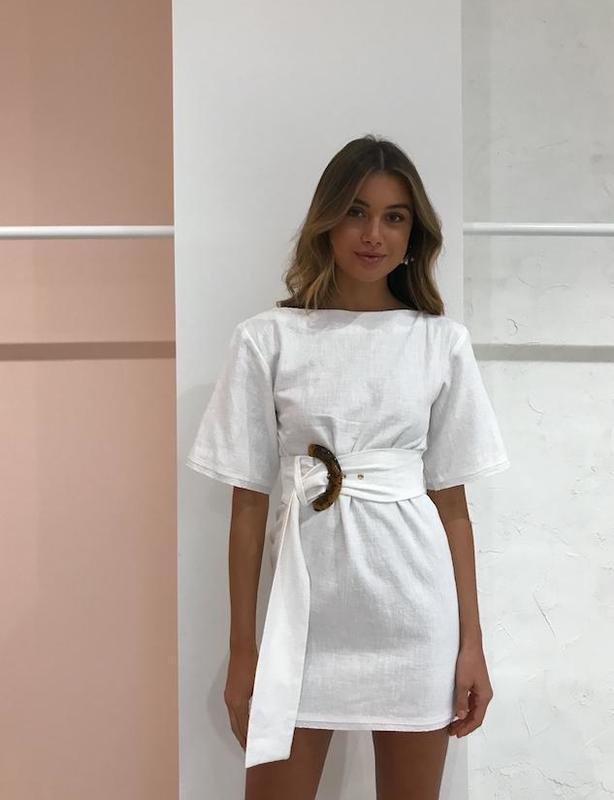 Bec & Bridge Harlow Mini Dress Ivory White Size 8 for rent on The Volte - main image