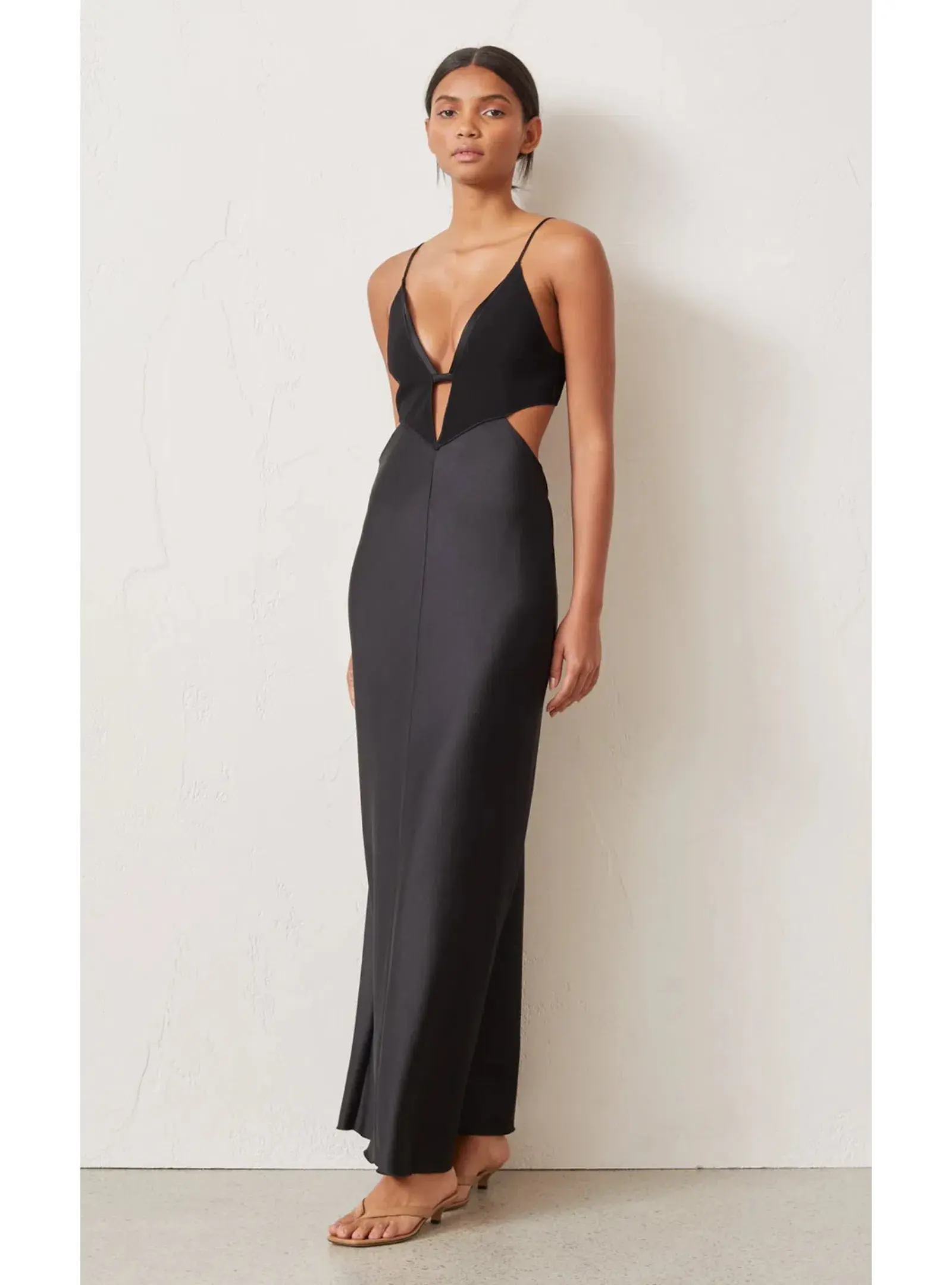 Bec & Bridge Seraphine Plunge Midi Dress Black Size AU 8 - Image 2