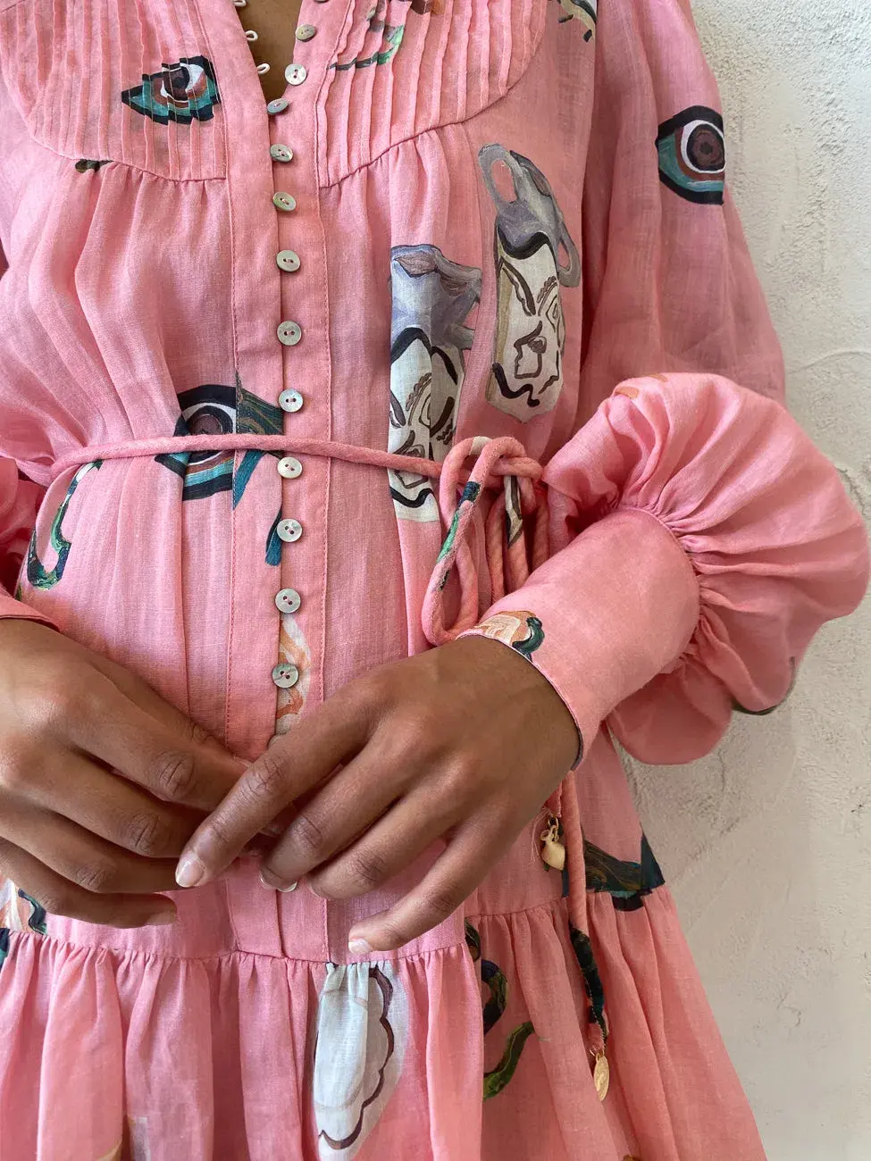 Alemais Cleo Smock Mini Dress Pink Size 14 - Image 4