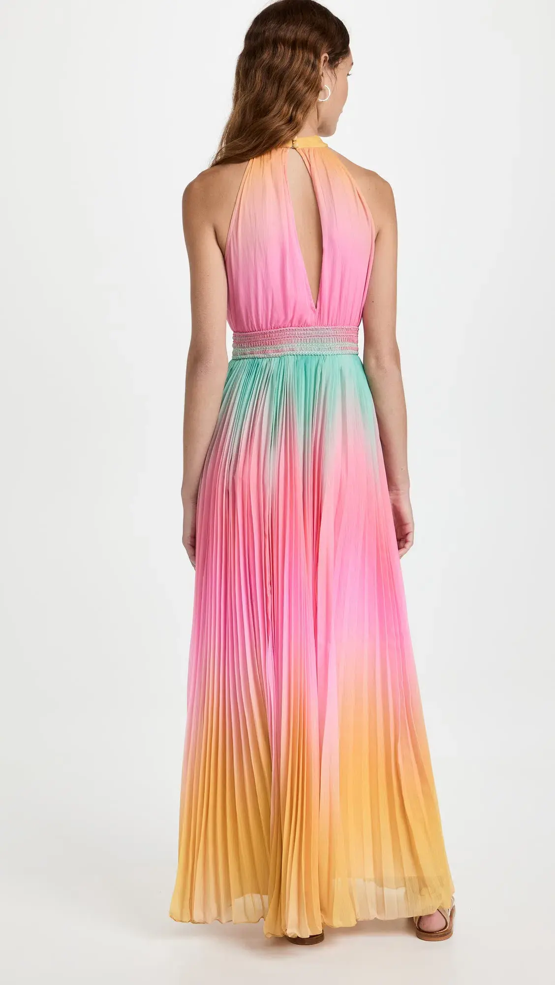 Rococo Sand Zale Chiffon Long Dress Multi Size 8 - Image 6