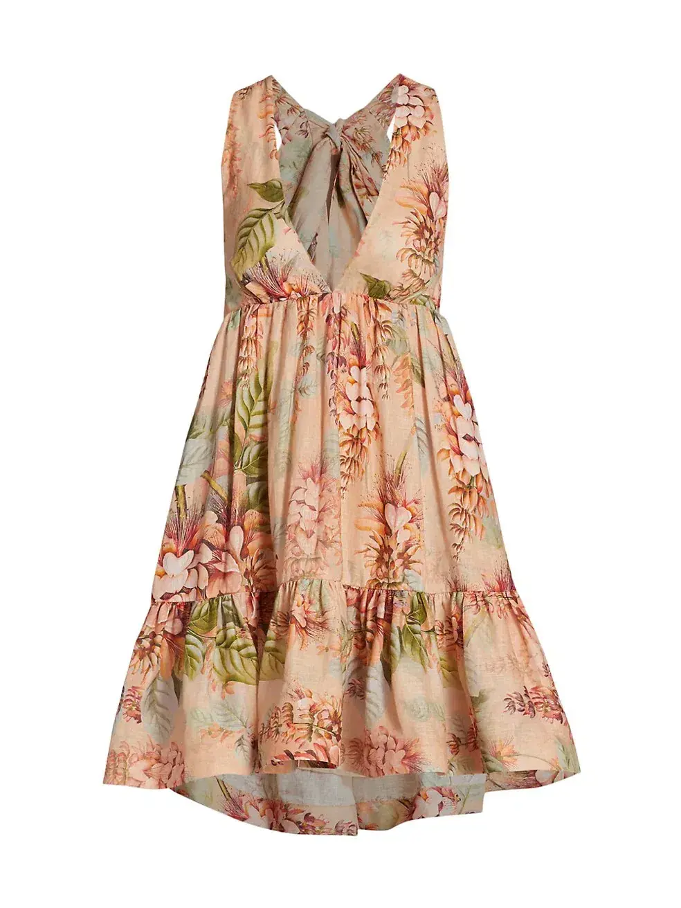 Zimmermann Candescent Plunge Neck Mini Dress Floral Size 2 /Au 12 - Image 4