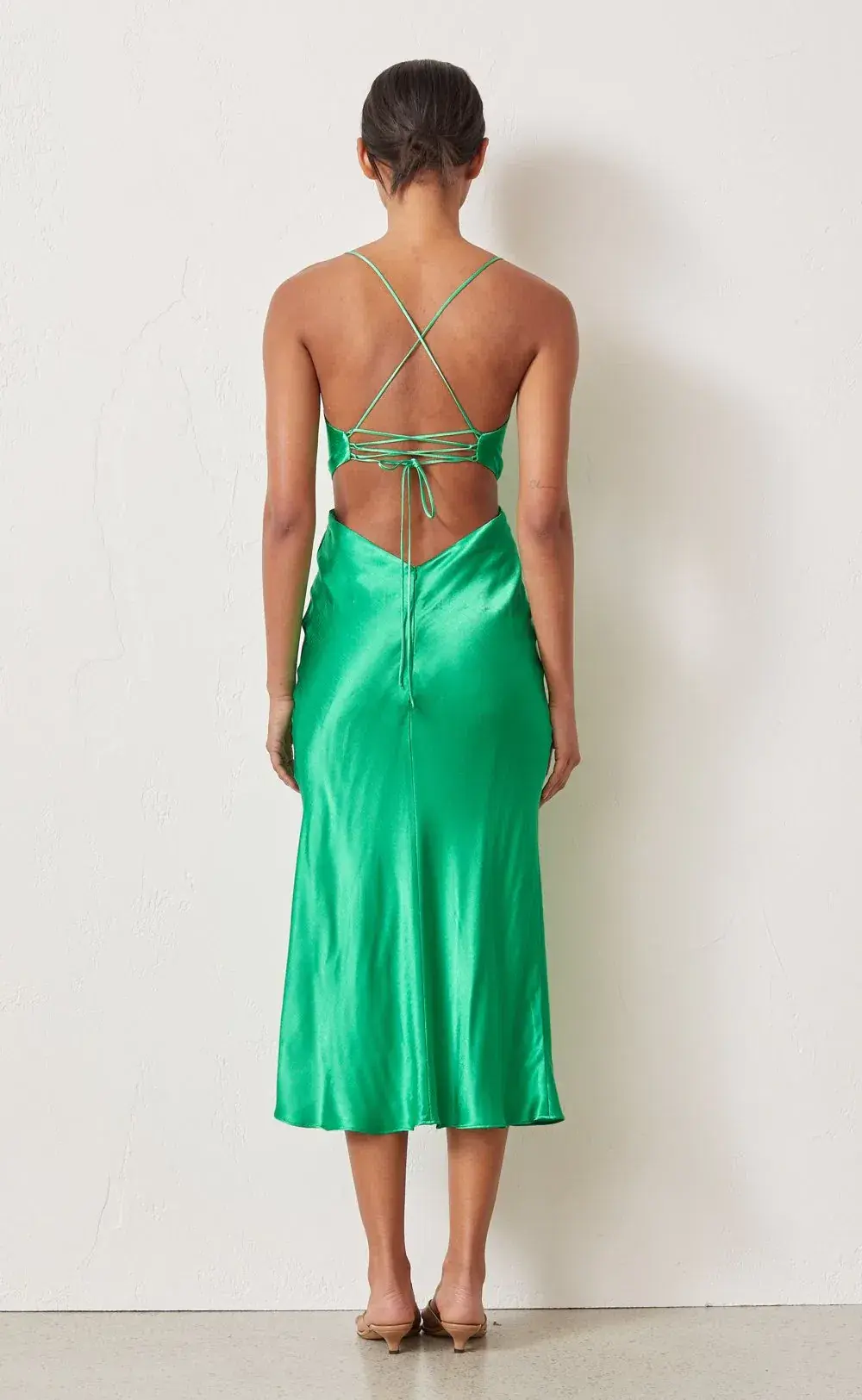 Bec & Bridge Loren Midi Dress Green Size 6 for rent on The Volte - main image