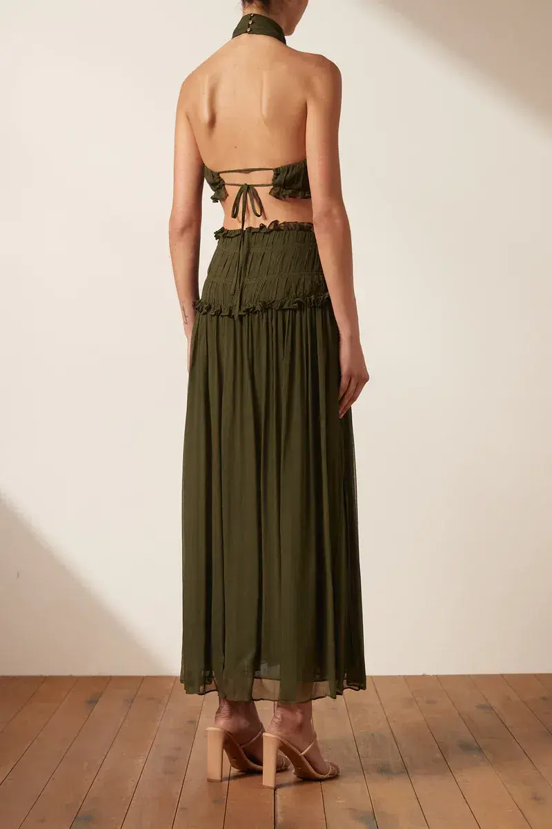 Shona Joy Safira High Neck Gown Green Size 8 - Image 5