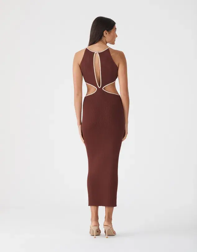 San Sloane Adrian Brown Dress Size 8 for rent on The Volte - main image
