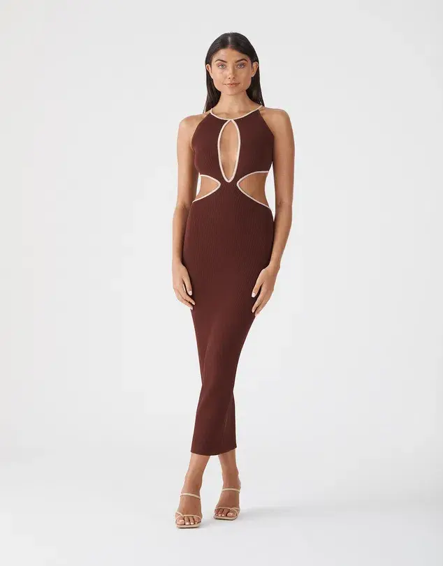 San Sloane Adrian Brown Dress Size 8 - Image 1