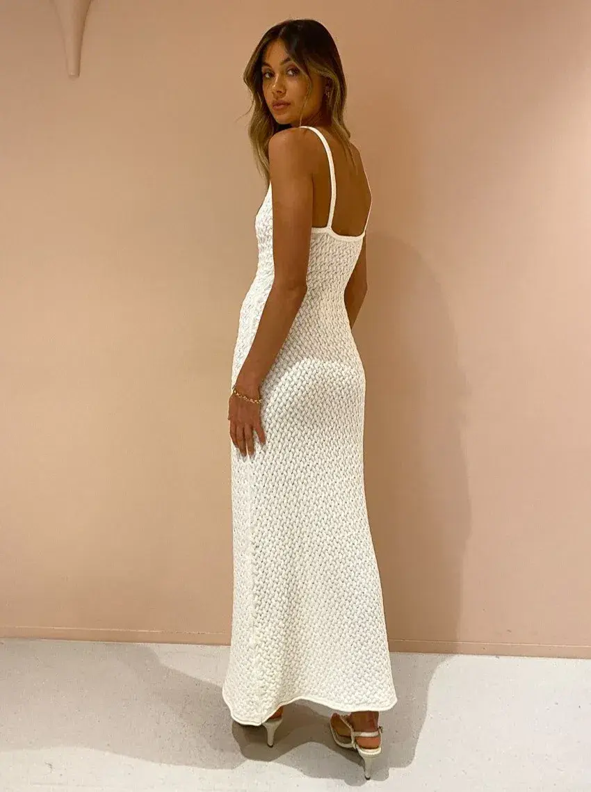 Bec & Bridge Effie White Knit Dress White Size 6 - Image 4