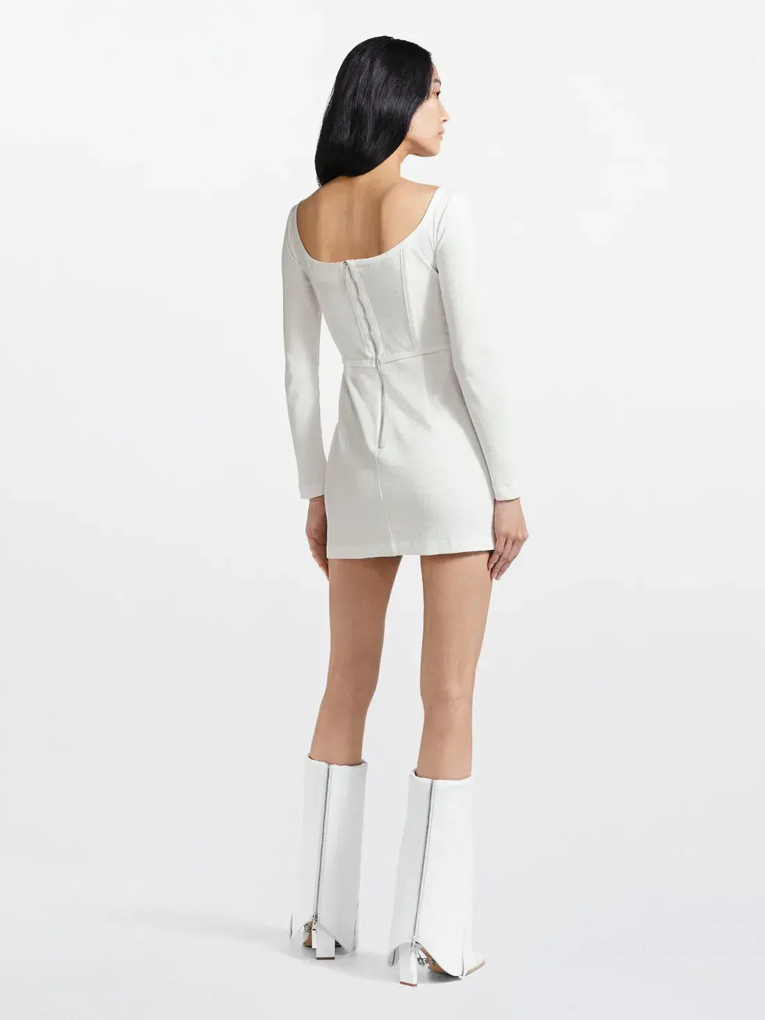 Dion Lee Rib Corset Mini Dress White Size 6 - Image 3