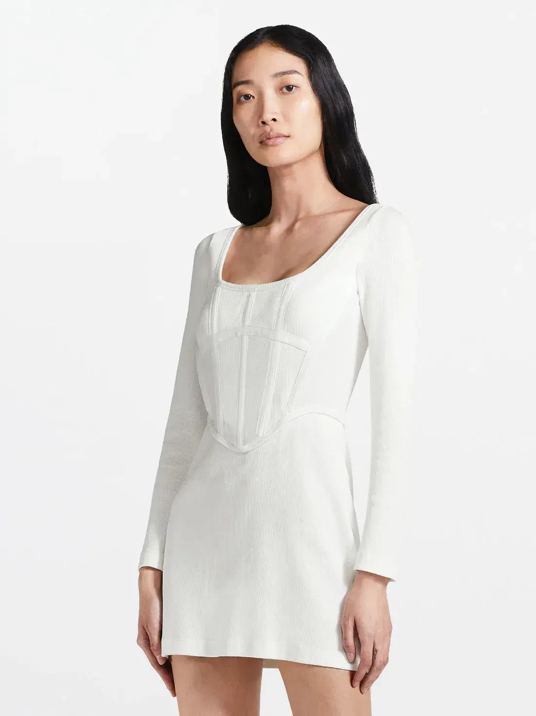 Dion Lee Rib Corset Mini Dress White Size 6 - Image 2