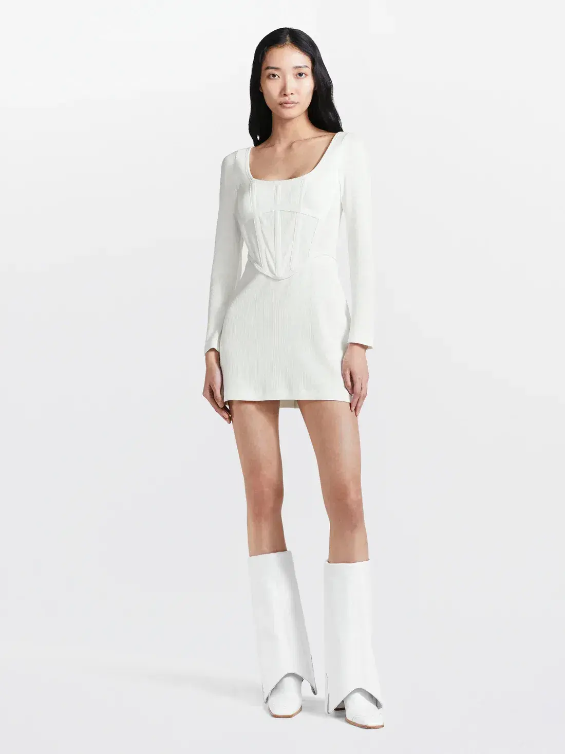 Dion Lee Rib Corset Mini Dress White Size 6 - Image 1