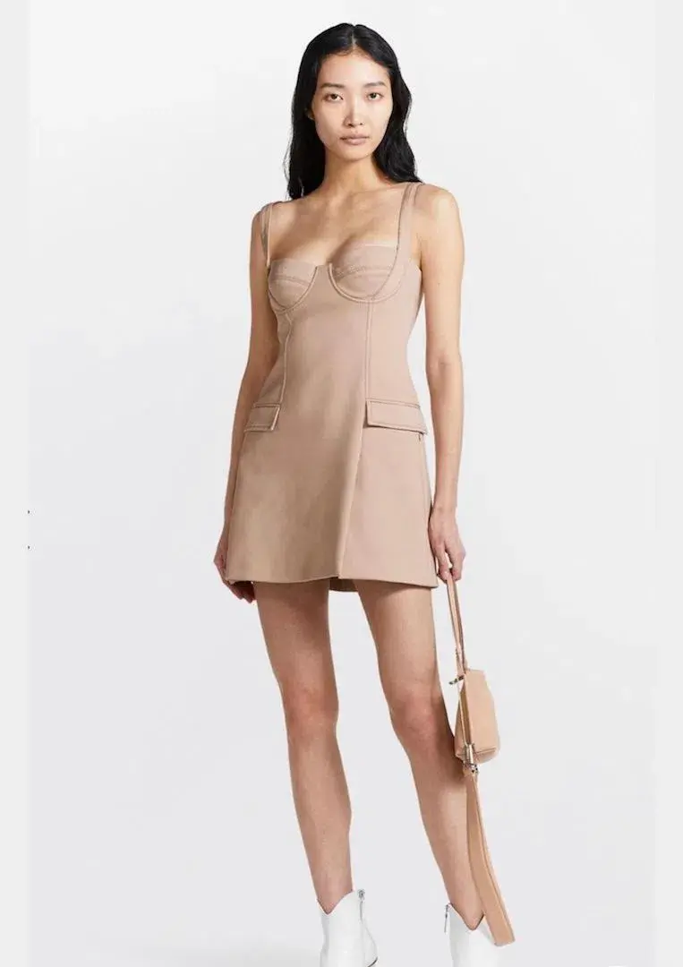Dion Lee Bustier Sweetheart Mini Dress Nude Size 10 - Image 2