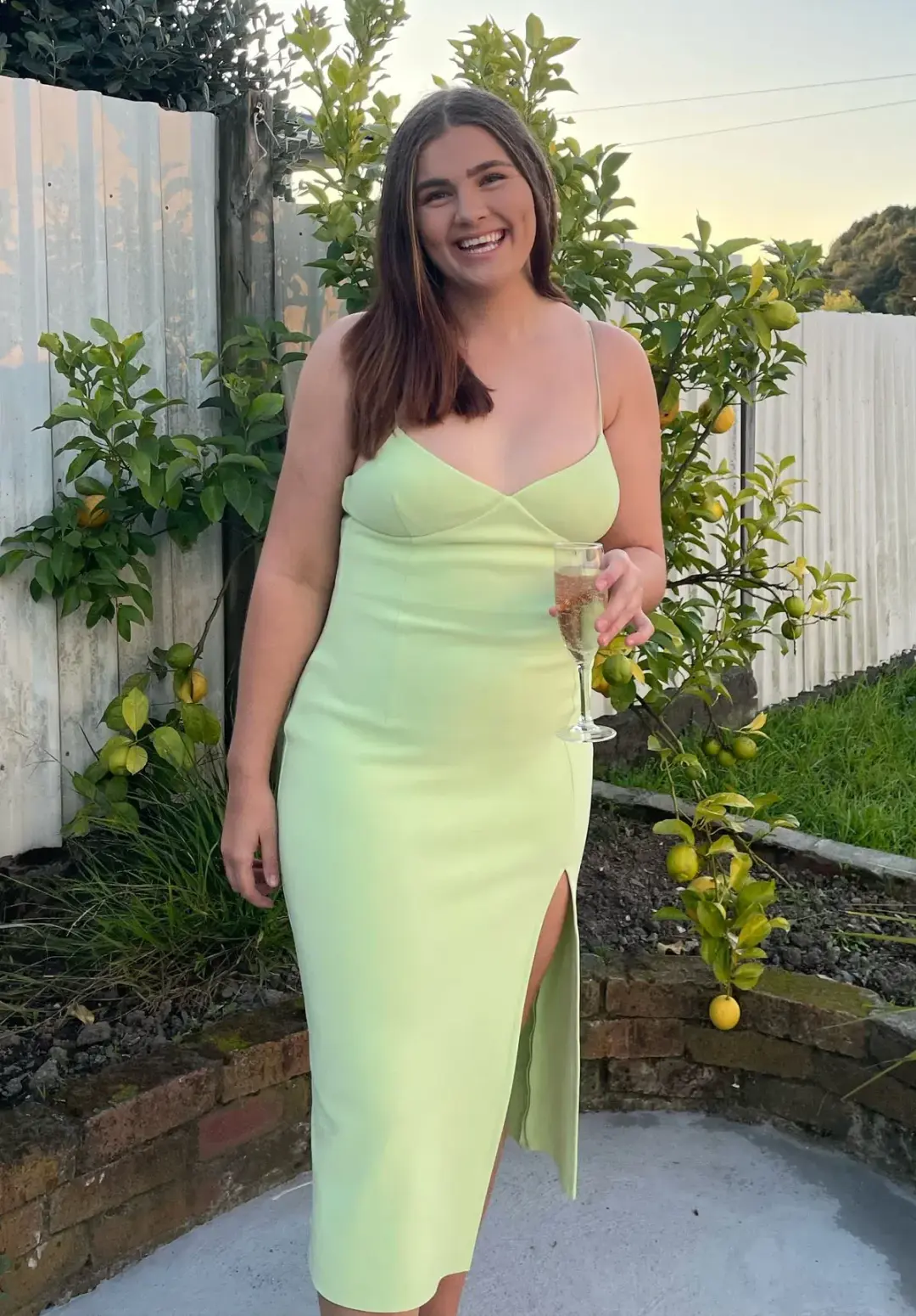 Bec & Bridge Apple Clover Midi Dress Green Size 12 for rent on The Volte - main image