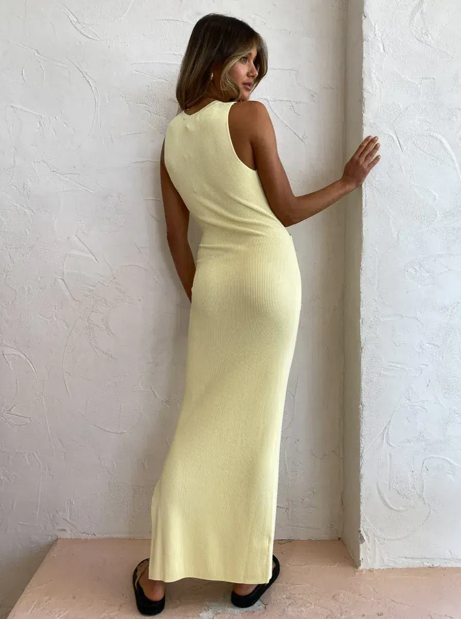 Sir the Label Kelvin Draped Dress Lemon Yellow Size 6 - Image 4