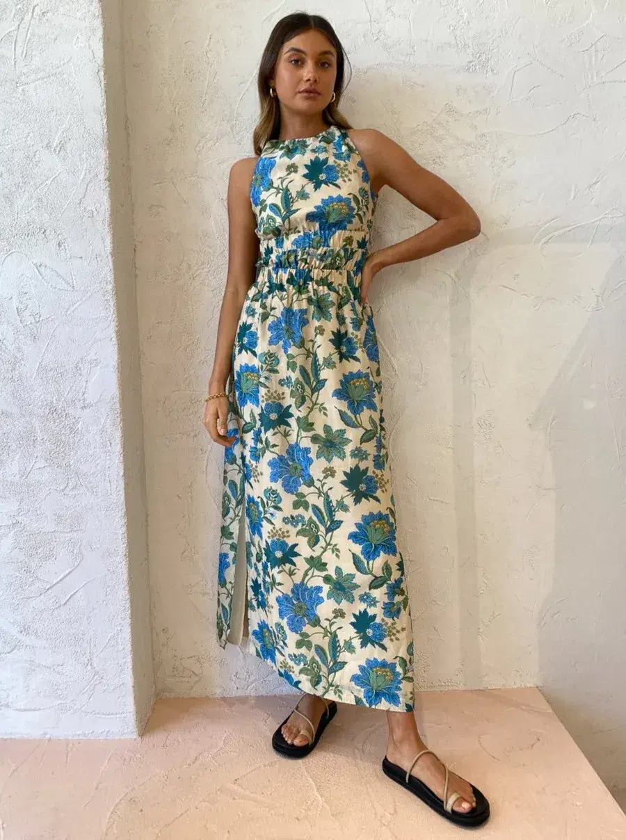 Sir the Label Celia Cross Back Gown in Marguerite Print Size 8 for rent on The Volte - main image