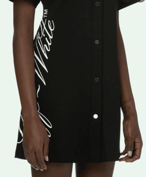 Off White Shirt Mini Dress Black Size 8 - Image 2