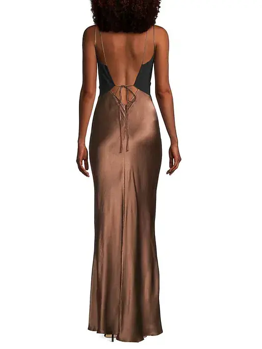 Bec & Bridge Kehlani V Neck Dress Brown Size 10 - Image 3