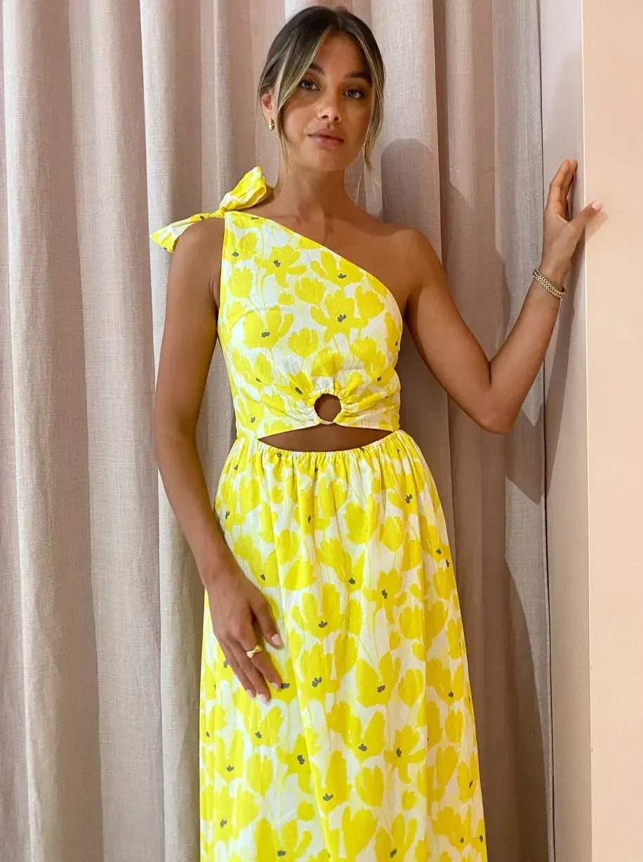 By Nicola Dahlia Dress Yellow Floral Size 10 for rent on The Volte - main image
