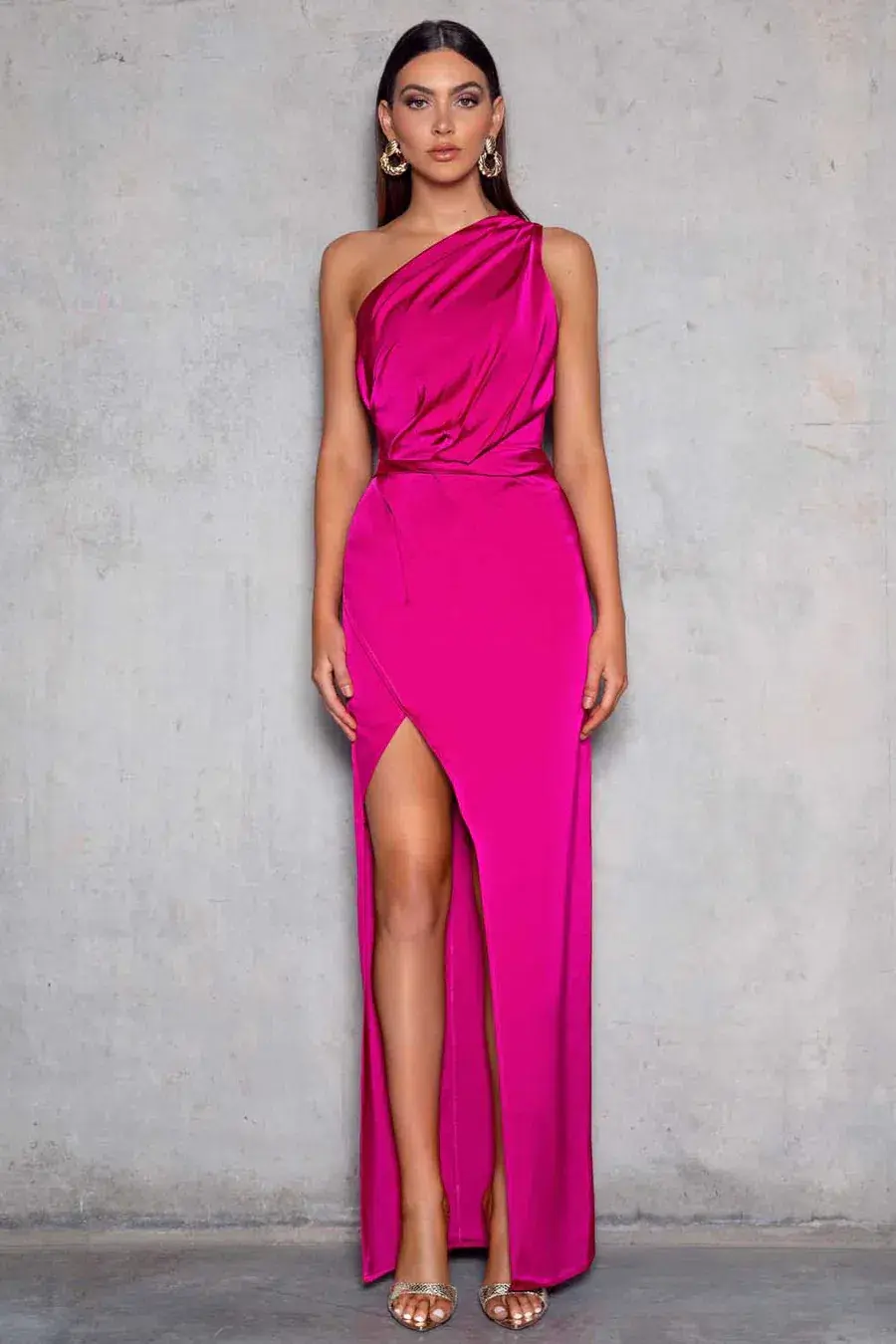 Elle Zeitoune Wenona Dress Fuchsia Pink Size 8 for rent on The Volte - main image