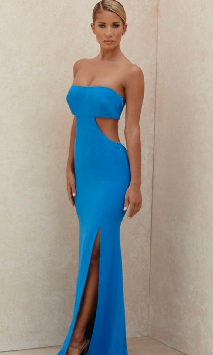 House of CB Altana Strapless Cut Out Maxi Dress Blue Size 8 - Image 2