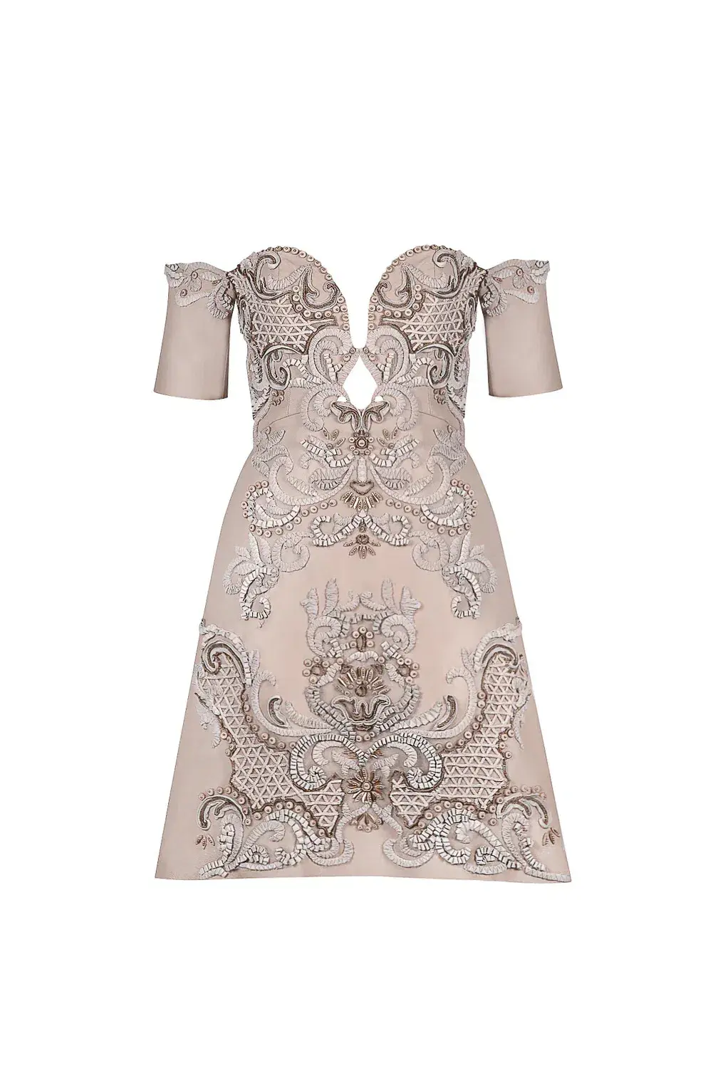 Thurley Copacabanna Leather Dress Nude Size AU 8 - Image 2