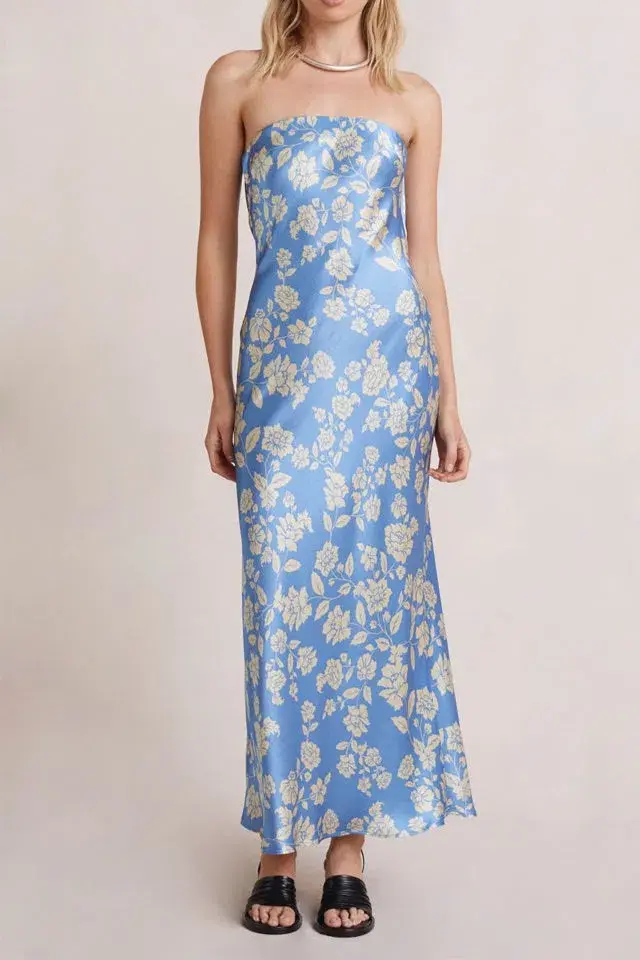 Bec & Bridge Blossom Strapless Maxi Dress Blue Size 10 - Image 1