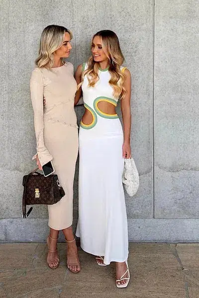 Christopher Esber Cutout Torso Dress  Multi Paisley Size 12 for rent on The Volte - main image