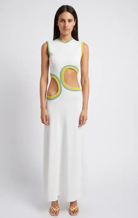 Christopher Esber Cutout Torso Dress  Multi Paisley Size 12 for rent on The Volte - main image