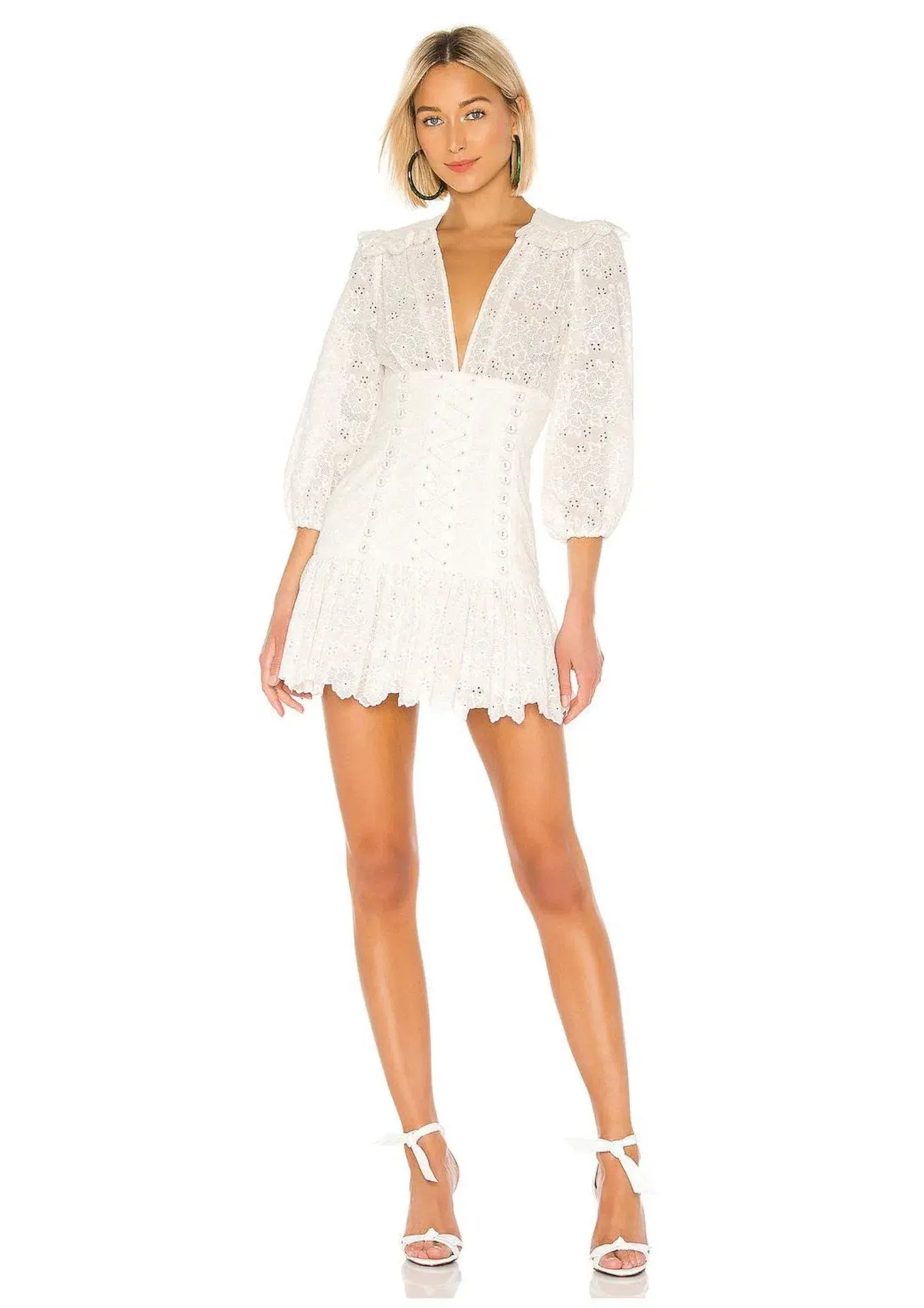 Zimmermann Honour Corset Lace Short Dress Ivory Size 8 - Image 1