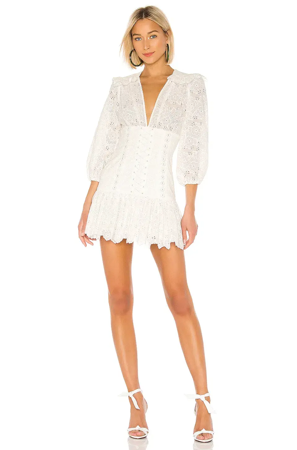 Zimmermann Honour Corset Lace Short Dress Ivory Size 8 - Image 4