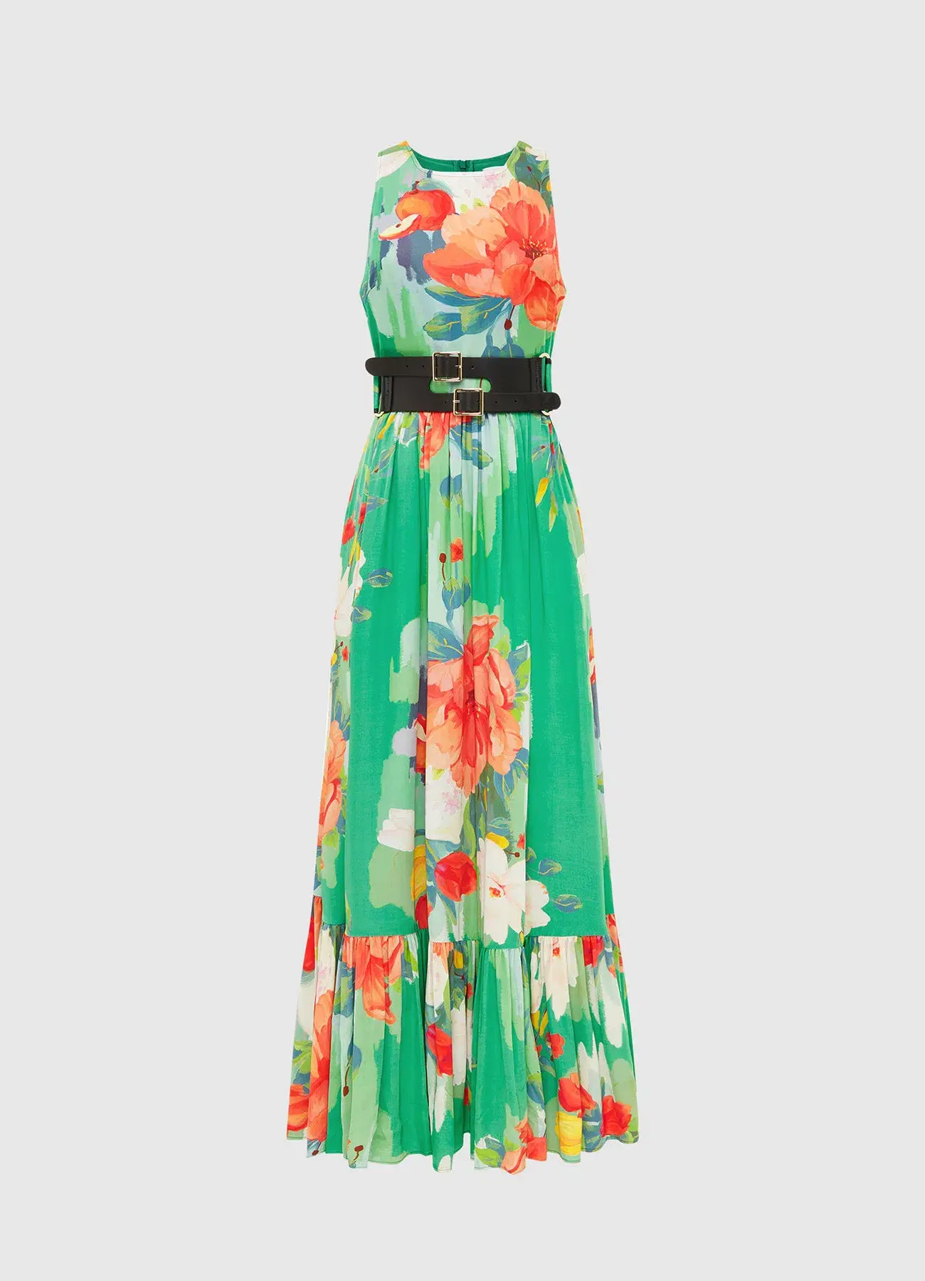 Leo Lin Florescence Sleeveless Maxi Dress Lilly Pad Green Size 14 - Image 1