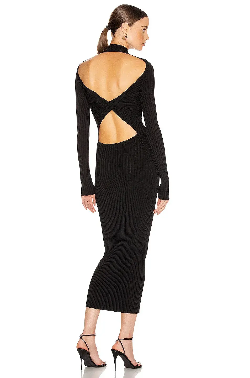 Dion Lee Stripe Rib Twist Dress Black Size 6 - Image 2