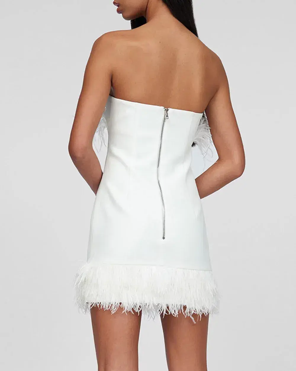 By Johnny Feather Mini Dress Ivory Size 8 - Image 3
