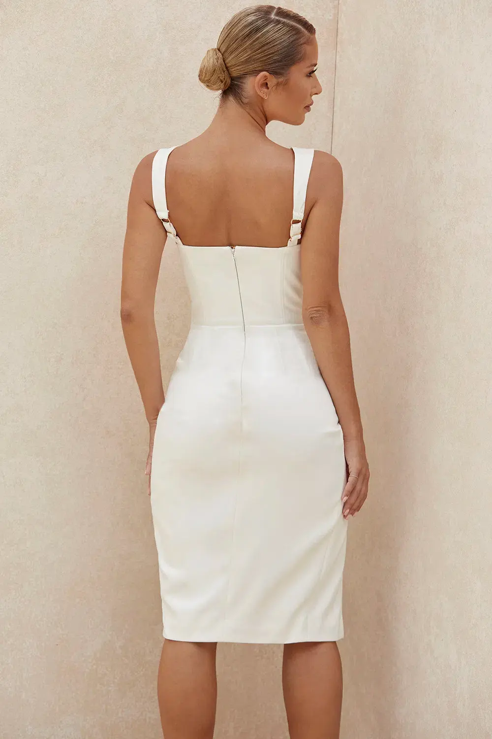 House of CB Omaria Draped Corset Dress White Size 8 - Image 3