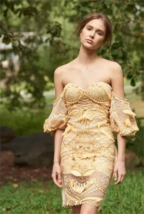 Thurley Ottoman Empire Dress Yellow Size 8 - Image 1