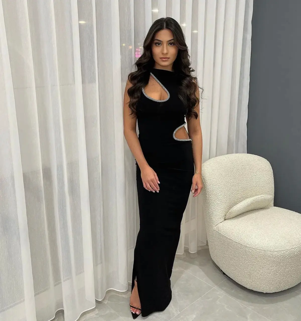 Ivona Skelo Vivia Dress Black Size M/Au 10 - Image 1