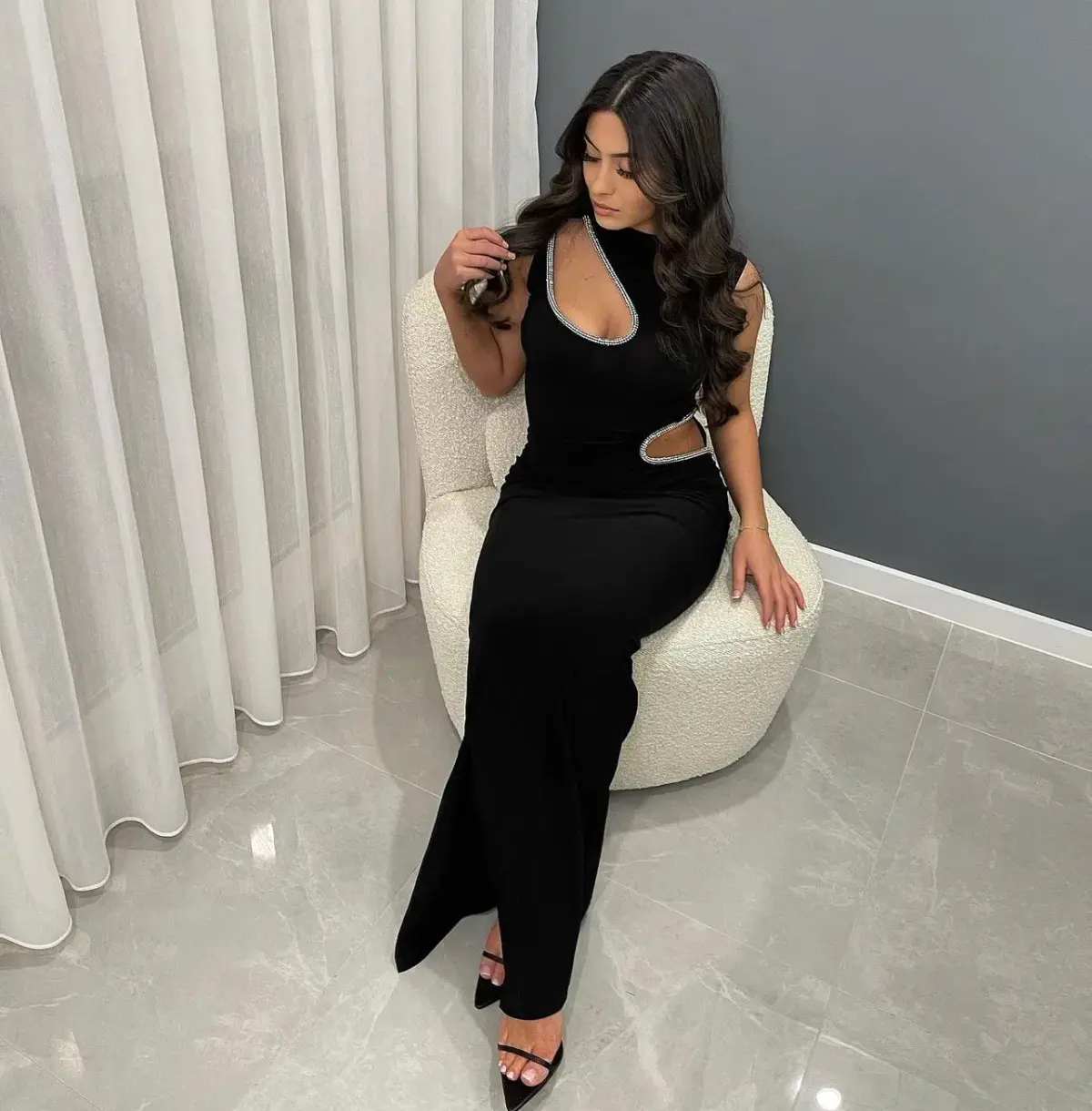 Ivona Skelo Vivia Dress Black Size M/Au 10 - Image 3