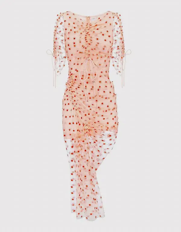 Alice McCall Stardust Midi Dress Beige/Red Size 8 - Image 3