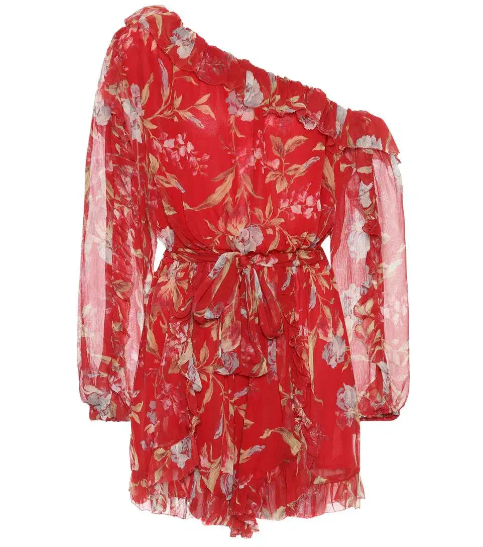 Zimmermann Corsair Iris Playsuit Red/Print Size 0/Au 8 - Image 2