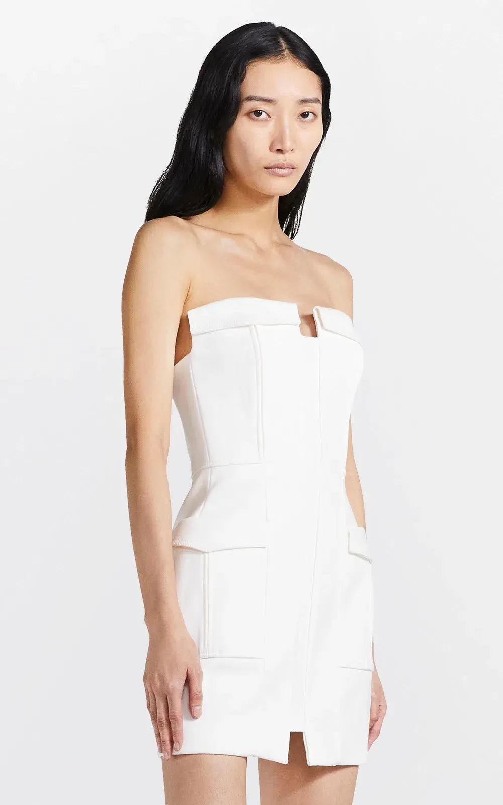Dion Lee Pocket Bustier Mini Dress White Size AU 8 - Image 2