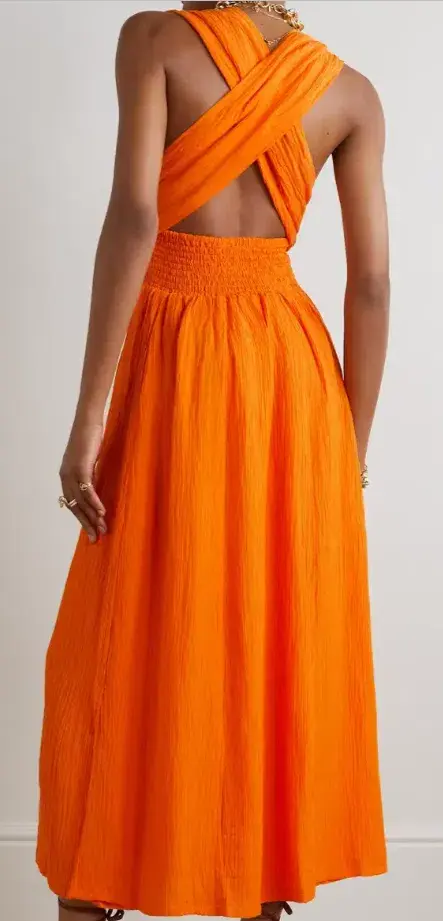 Faithfull The Brand Tropiques Maxi Dress Orange Size 8 / S - Image 4