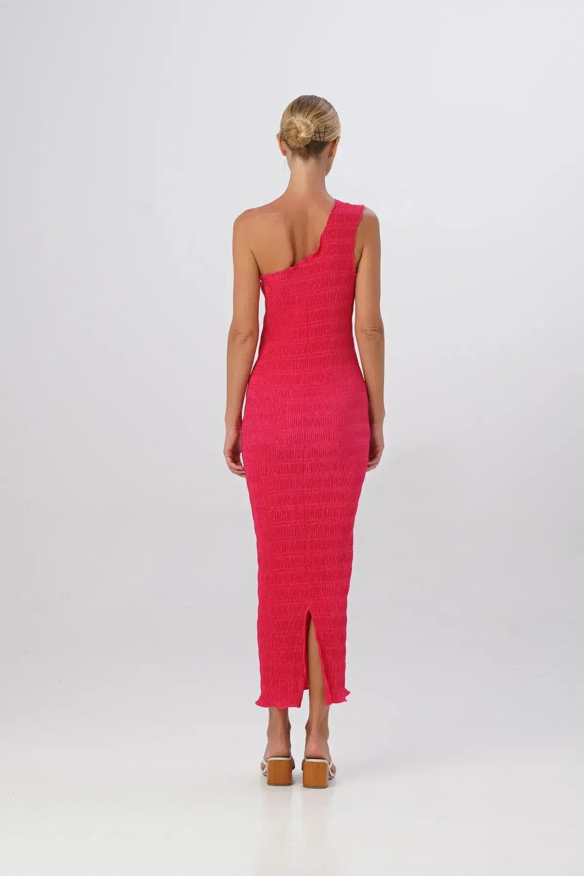 L'Idee Gigi Smocking Gown in Punch Pink Size L / AU 12 - Image 2