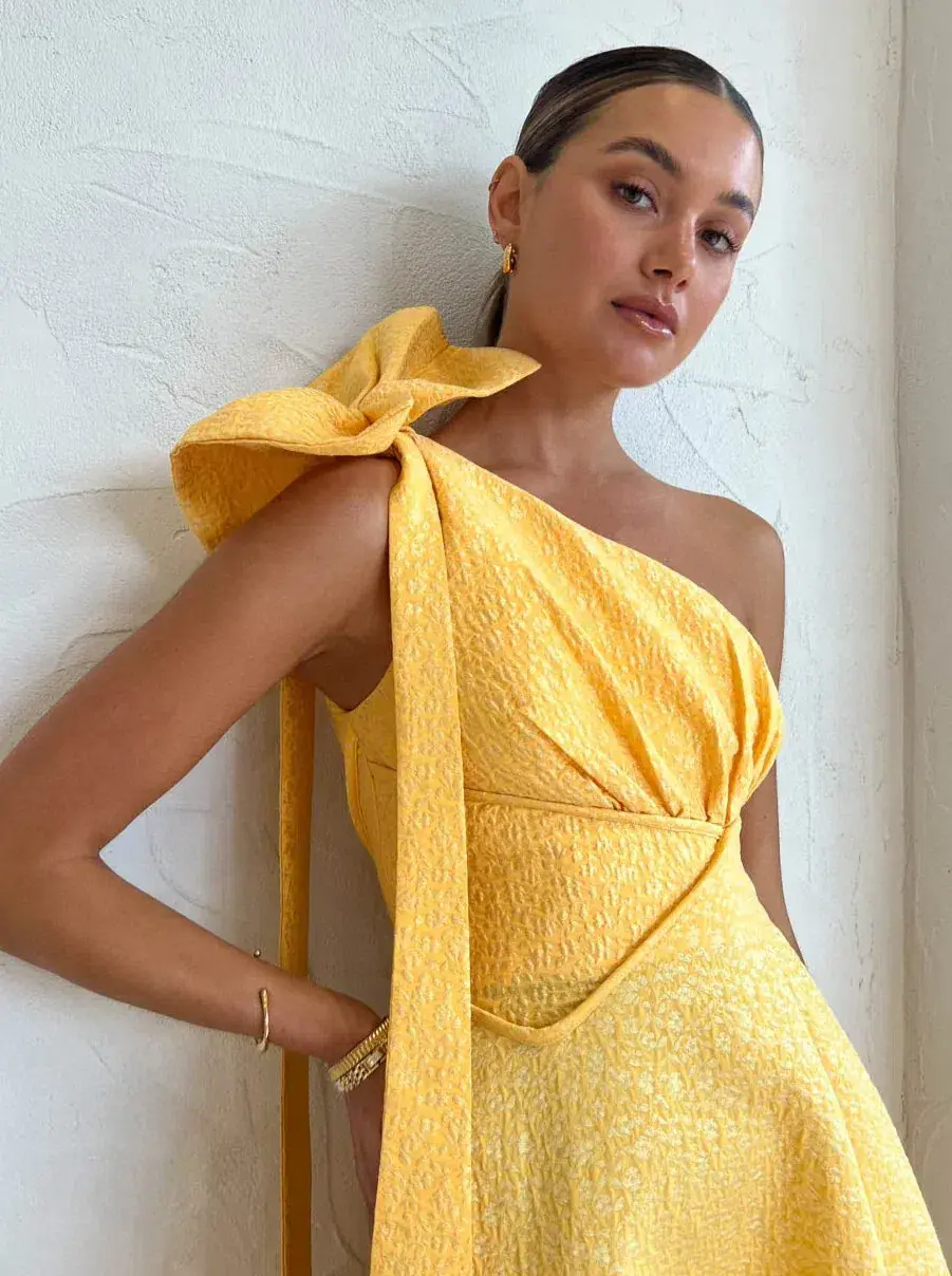 Rachel Gilbert Emiliano Dress in Lemon Drop Size S / AU 8  - Image 3