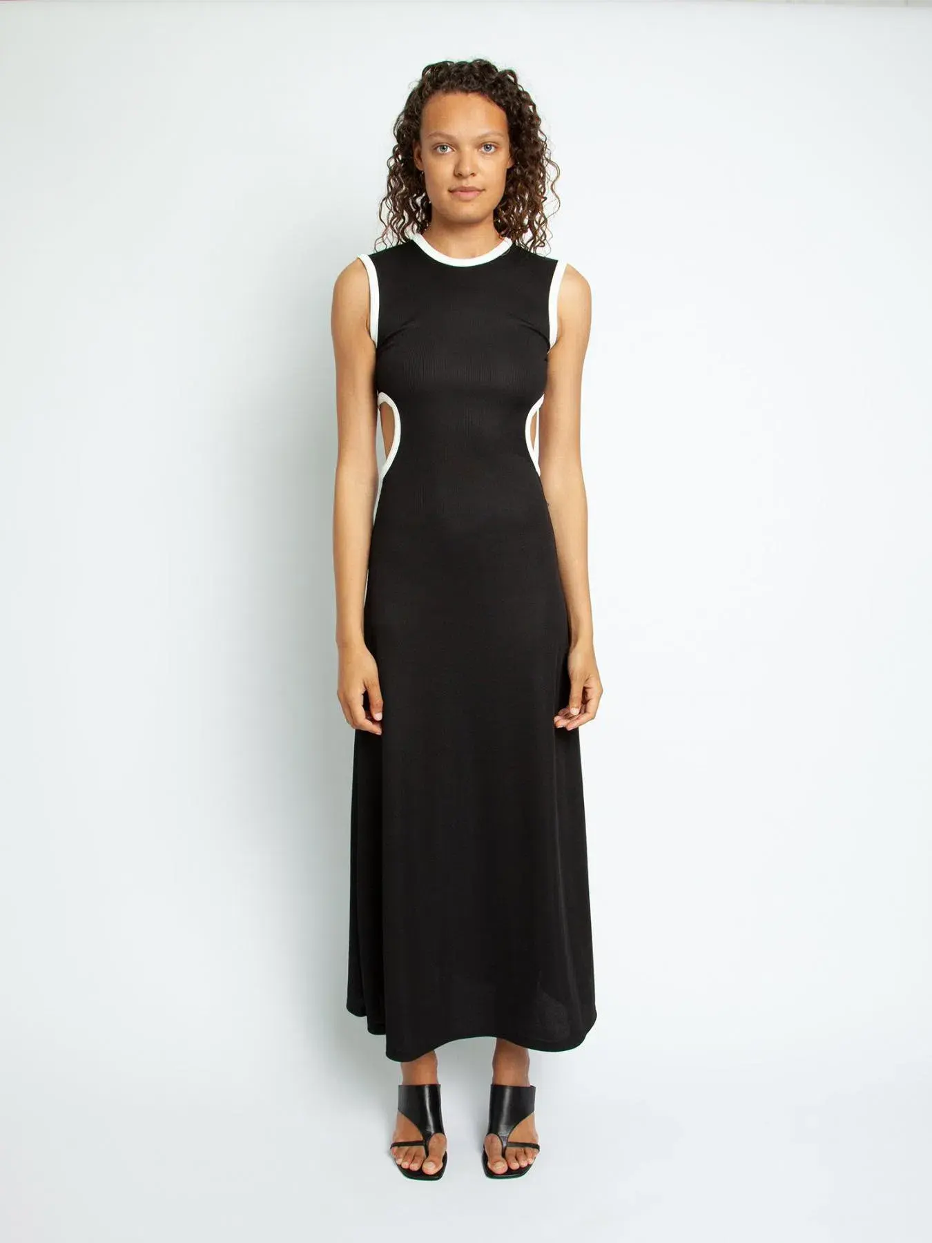 Christopher Esber Fran Negative Space Rib Dress Black Size 8 - Image 1