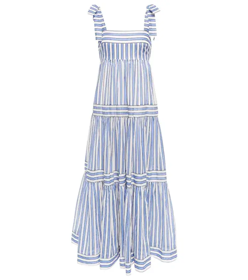 Zimmermann Pattie Striped Maxi Tie Dress Blue Size 6 - Image 4