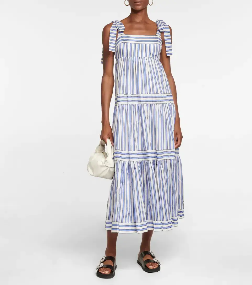 Zimmermann Pattie Striped Maxi Tie Dress Blue Size 6 - Image 1