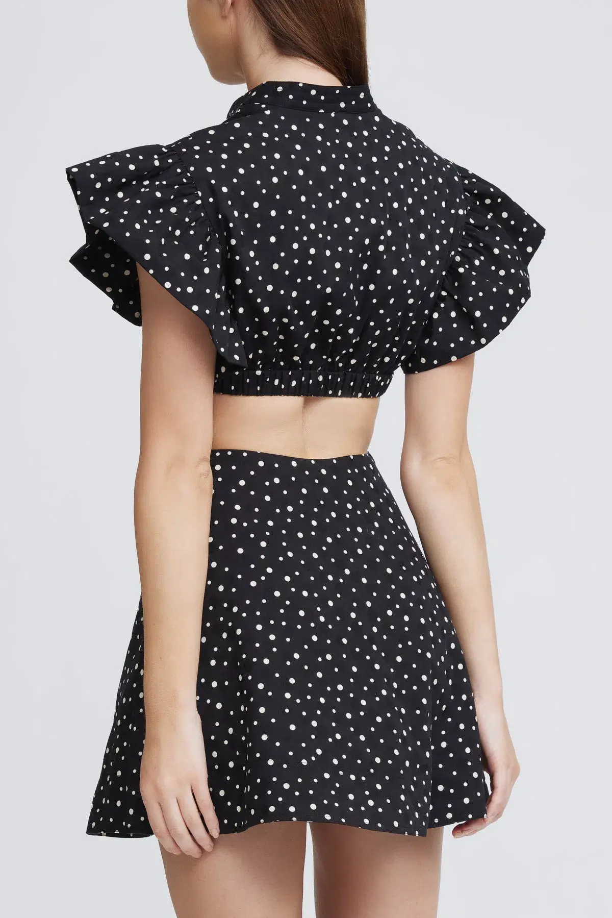 Significant Other Martine Mini Dress Black/Cream Polka Size 10 - Image 3