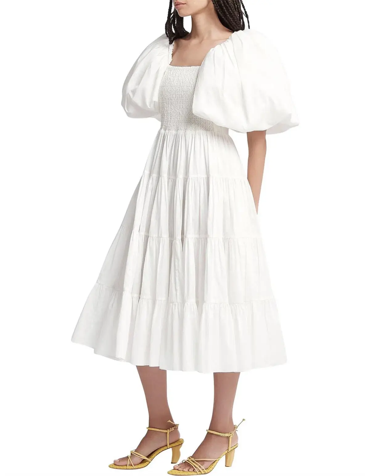 Aje Cherished Midi Dress Ivory White Size 8 / S - Image 1